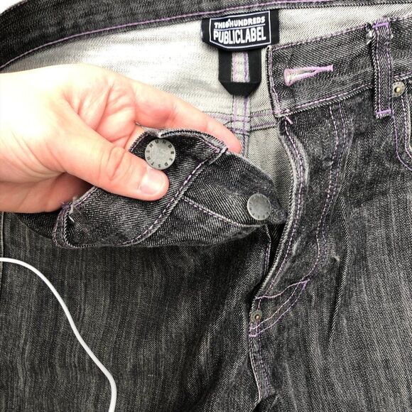The Hundreds Embroidered Jeans Size 34 Gray/Purple - Picture 9 of 9